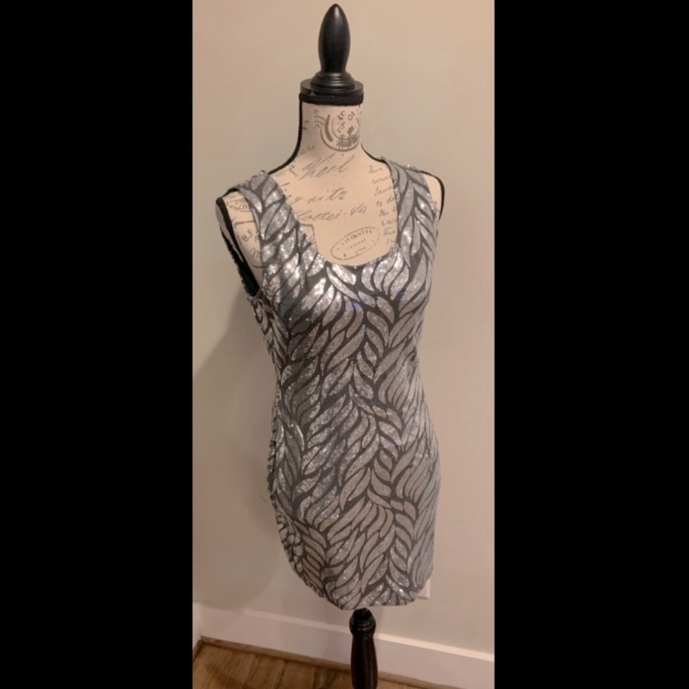 Grey Sequin “En Crème” dress